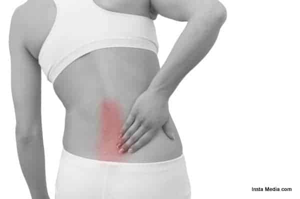 Acute pain in a woman back.