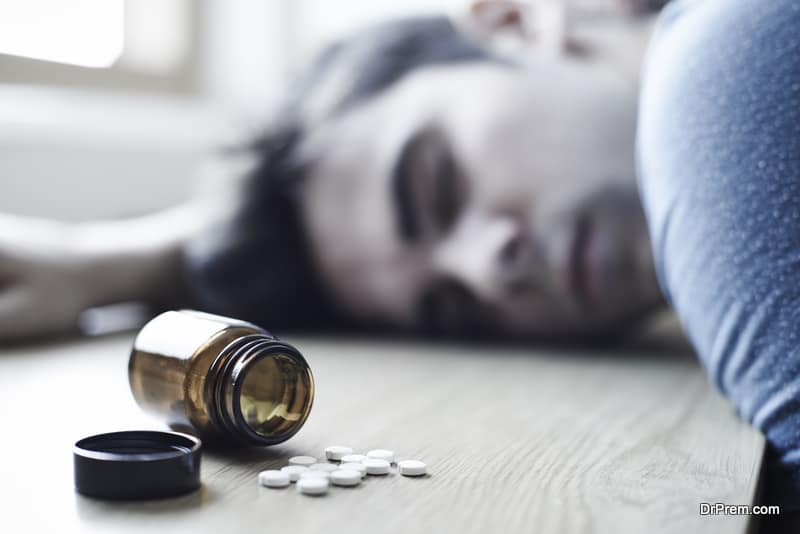 Young Man Commiting Suicide By Overdosing On Medication