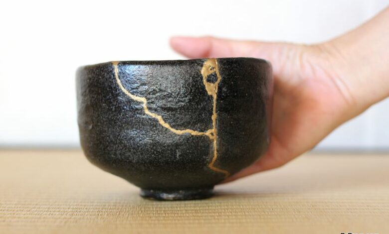 Kintsugi is the art of repairing broken pottery