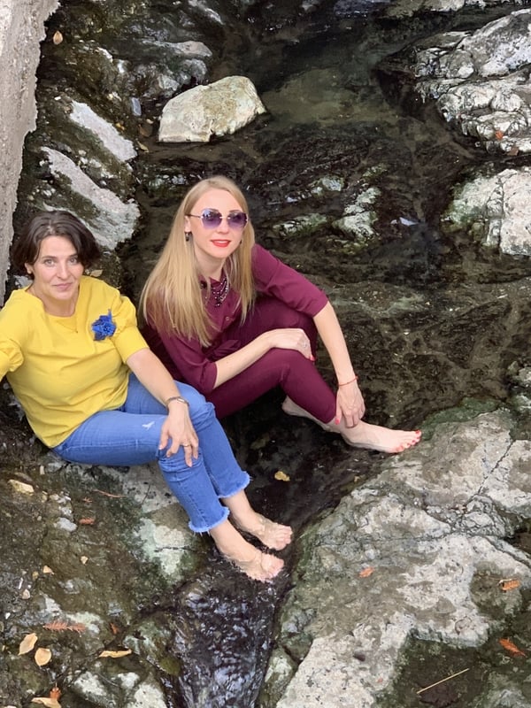 Anna Guchok with Oksana Svetenko experiencing at Yalova Thermal Water Resort Turkey