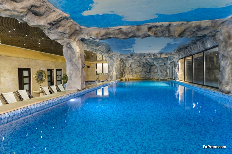 Modern pool in a touristic resort