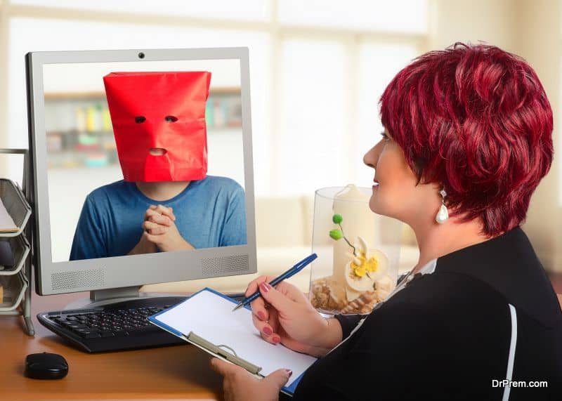 Online psychotherapist helps shy young man