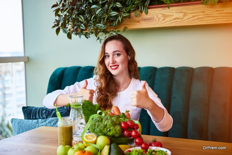 Woman working on a diet plan 