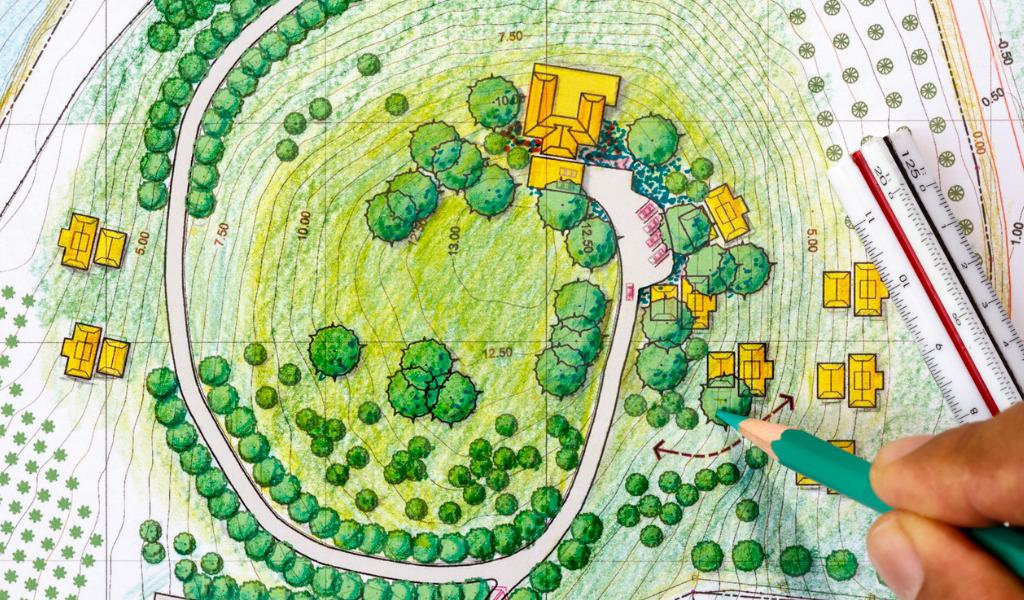 resort-landscape-blueprints-being-colored