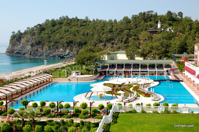 Turkish resort at Mediterranean Sea, Antalya, Turkey