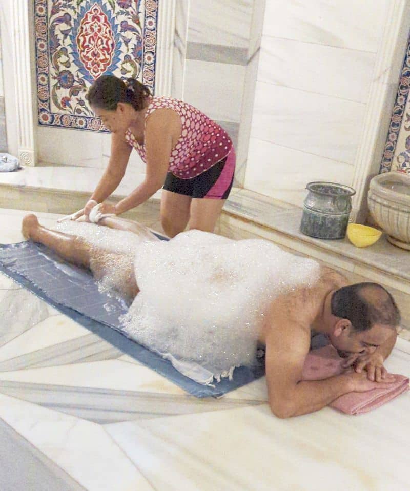 Dr Prem enjoying Turkish Hammam bath