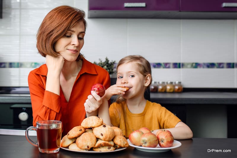 mother Teaching Mindful Eating to Child