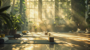 From Walls to Wellness: AI Architecture That Heals Hospitals, Homes, and Workspaces still life yoga equipment