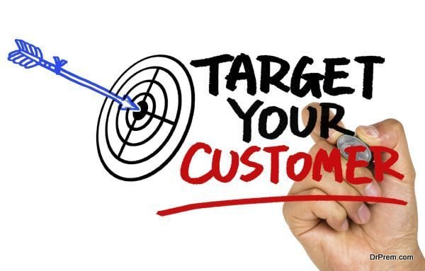 target your customer concept hand drawing on whiteboard