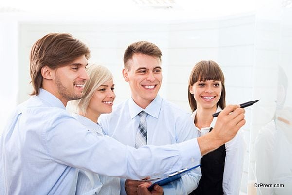 businessman explaining, business people office