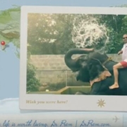 Dr Prem enjoying Elephant Shower in Kerala