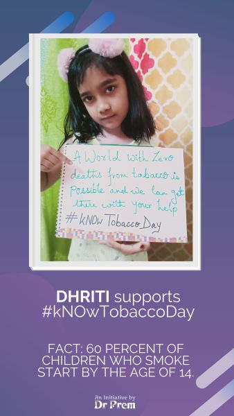 Dhriti supports No Tobacco Day