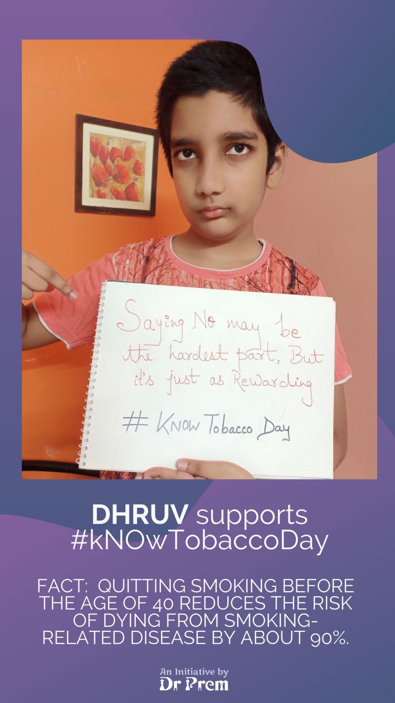 Dhruv supports No Tobacco Day