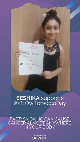 Eeshika supports No Tobacco Day