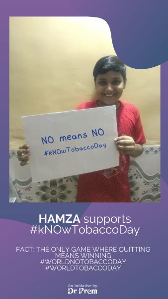 Hamza supports No Tobacco Day