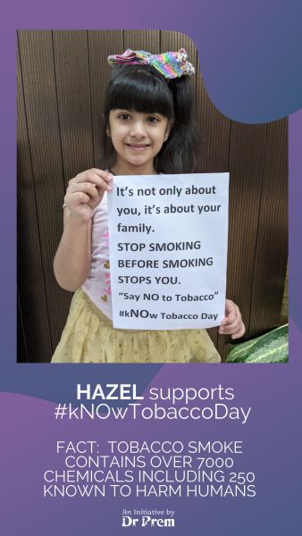 Hazel supports No Tobacco Day