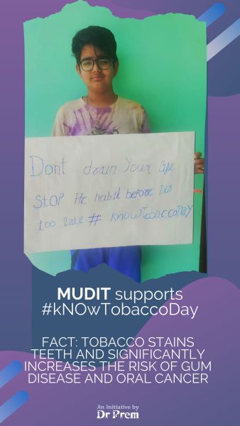 Mudit supports No Tobacco Day
