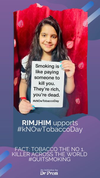Rimjhim supports No Tobacco Day
