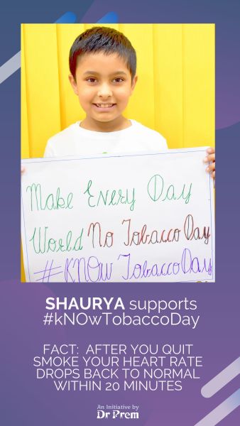 Shaurya supports No Tobacco Day
