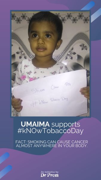 Umaima supports No Tobacco Day