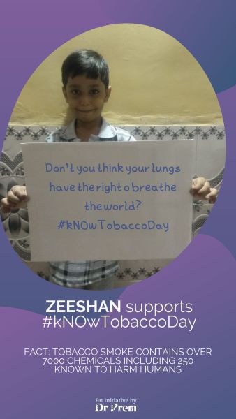Zeeshan supports No Tobacco Day