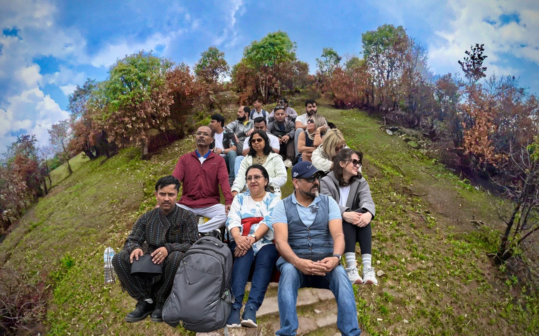 Mountain Mindfulness Session by Dr Prem and Retreat Guests at Nepal’s Mountain.