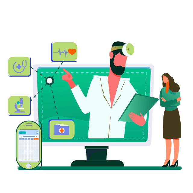 Doctor consulting via online platform